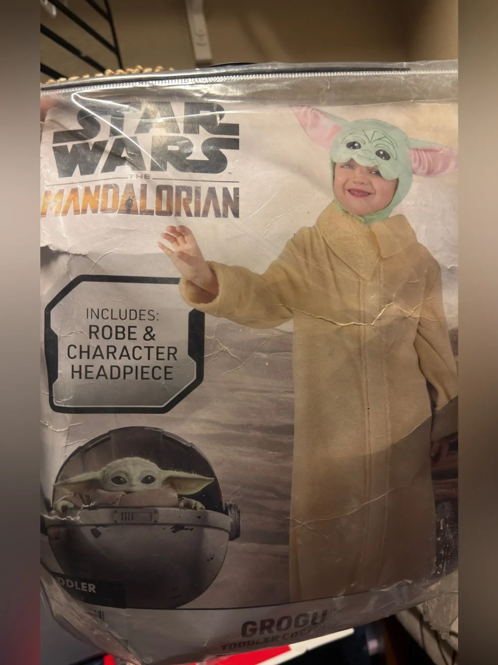 Star Wars The Mandalorian Grogu Toddler Costume - Beige Robe & Green Headpiece